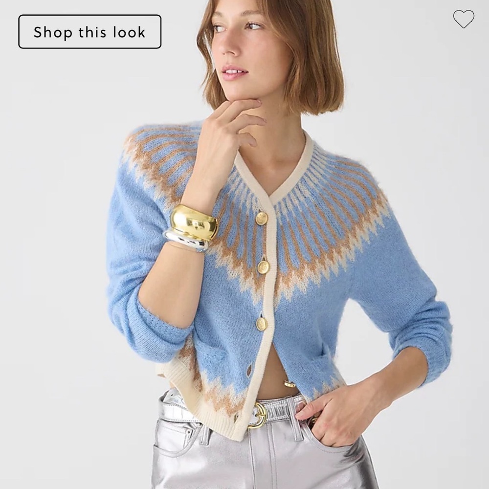 JCrew Yolk Fair Isle Lady Sweater Large NWT